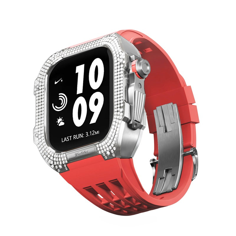 Titanium Alloy With Rhinestone iWatch Cases Apple Watch Shell