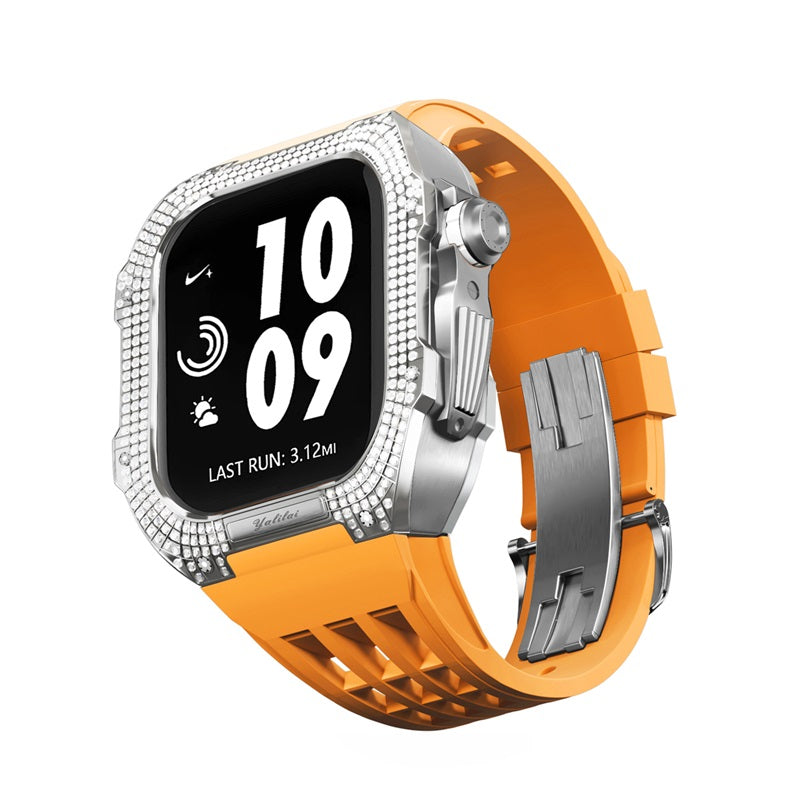 Titanium Alloy With Rhinestone iWatch Cases Apple Watch Shell