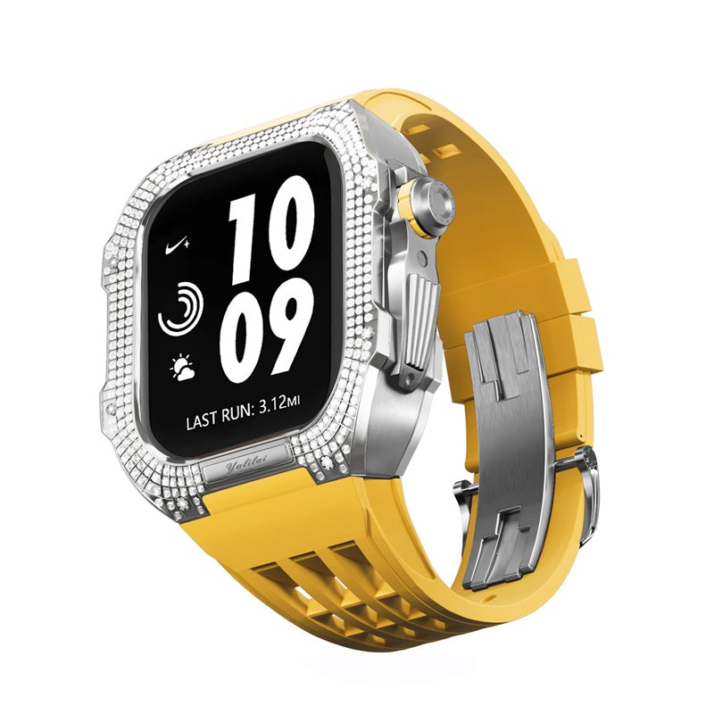 Titanium Alloy With Rhinestone iWatch Cases Apple Watch Shell