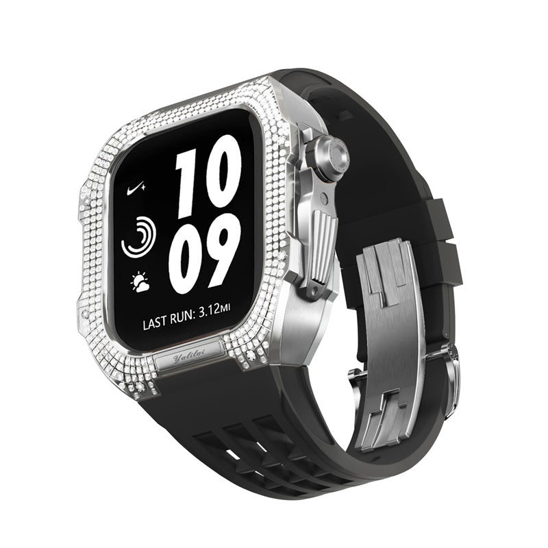 Titanium Alloy With Rhinestone iWatch Cases Apple Watch Shell