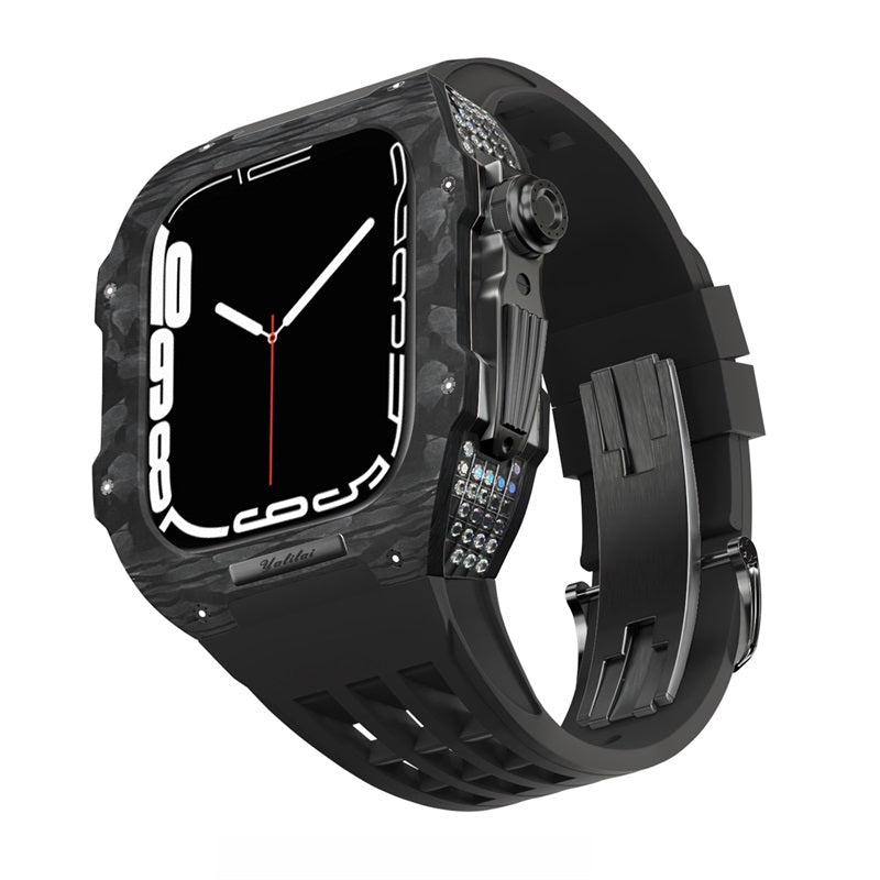 Carbon Fiber With Rhinestone Apple Watch Cases Iwatch Shell