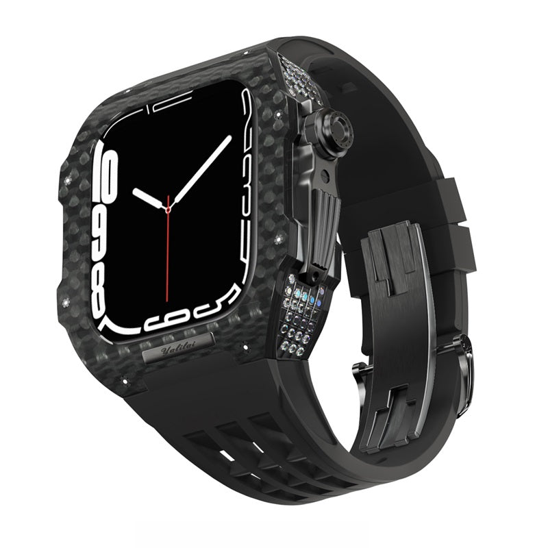 Carbon Fiber With Rhinestone Iwatch Shell Apple Watch Cases