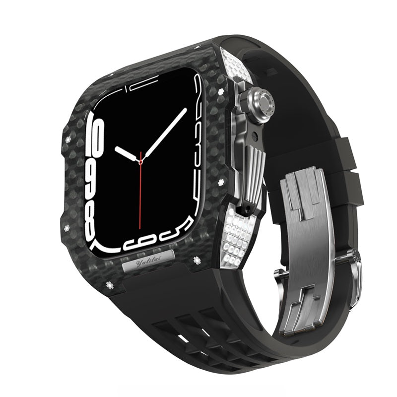 Carbon Fiber With Rhinestone Iwatch Shell Apple Watch Cases