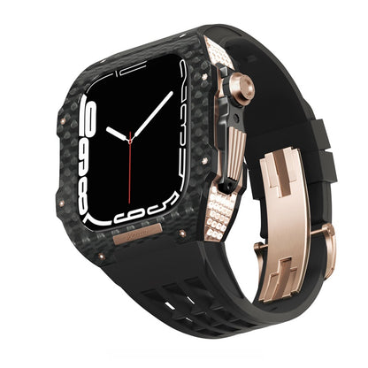 Carbon Fiber With Rhinestone Iwatch Shell Apple Watch Cases