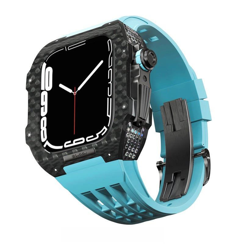 Carbon Fiber With Rhinestone Iwatch Shell Apple Watch Cases