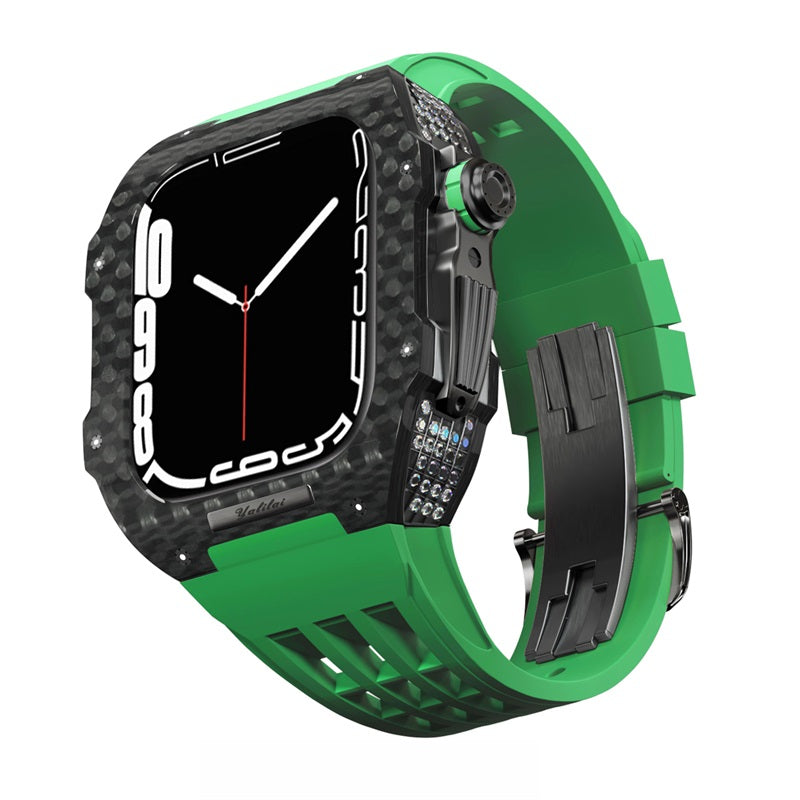 Carbon Fiber With Rhinestone Iwatch Shell Apple Watch Cases