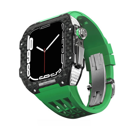 Carbon Fiber With Rhinestone Iwatch Shell Apple Watch Cases