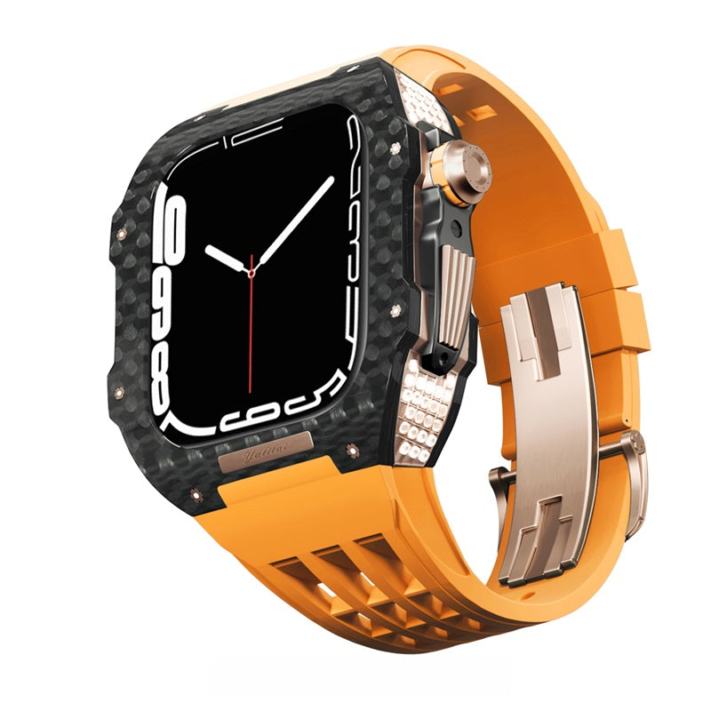 Carbon Fiber With Rhinestone Iwatch Shell Apple Watch Cases