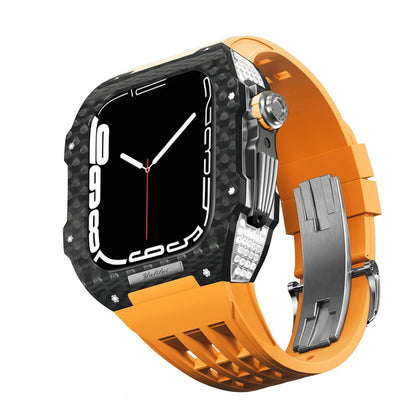 Carbon Fiber With Rhinestone Iwatch Shell Apple Watch Cases