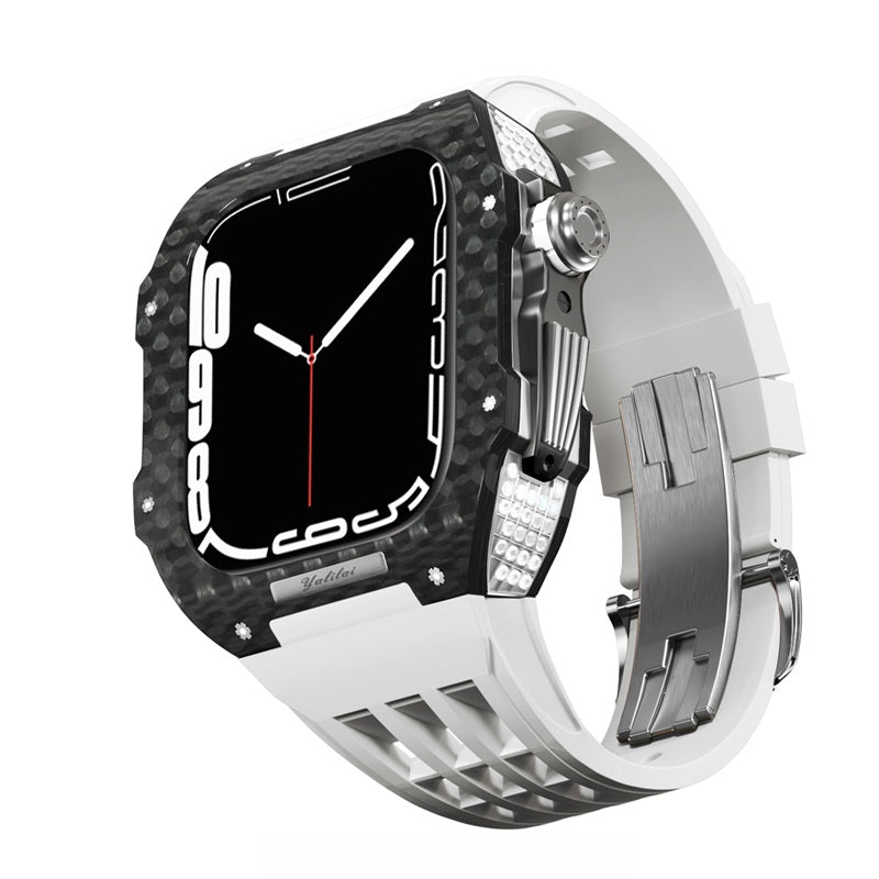 Carbon Fiber With Rhinestone Iwatch Shell Apple Watch Cases