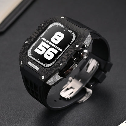 Carbon Fiber With Rhinestone Iwatch Shell Apple Watch Cases