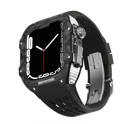 Carbon Fiber With Rhinestone Apple Watch Cases Iwatch Shell