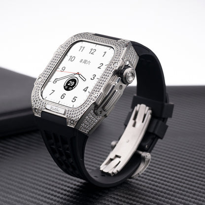 Titanium Alloy With Rhinestone iWatch Cases Apple Watch Shell 